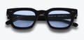 SUNGLASSES, 17 BLACK, BLUE LENSES