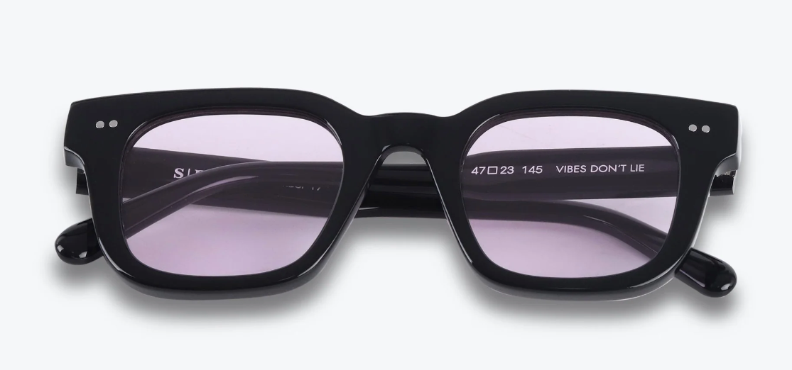 SUNGLASSES, 17 BLACK, PINK LENSES