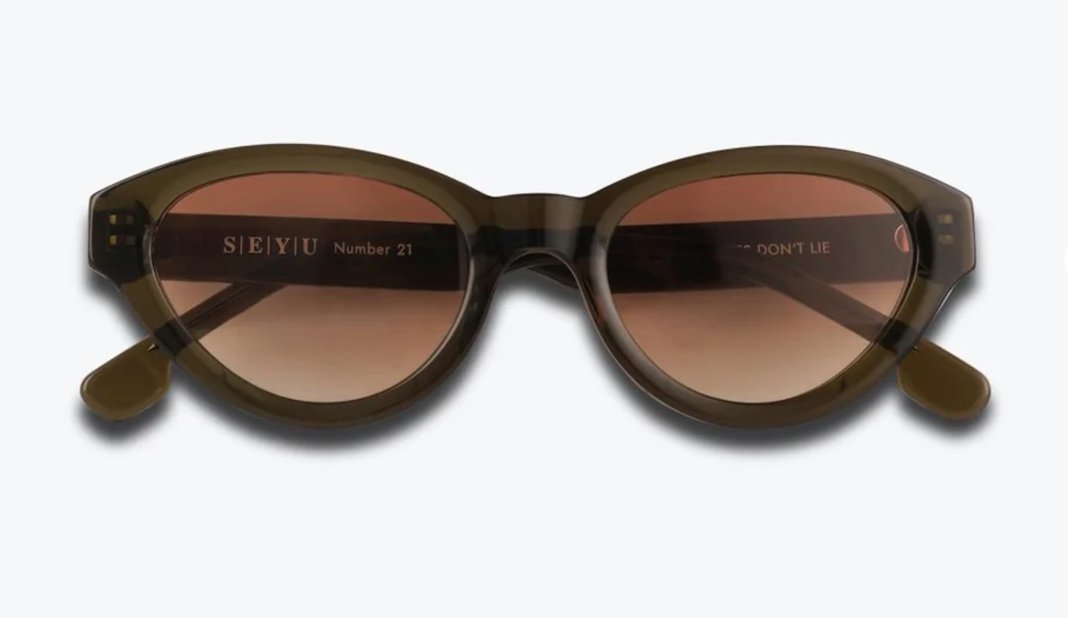 SUNGLASSES, 21 GREEN - BROWN LENSES